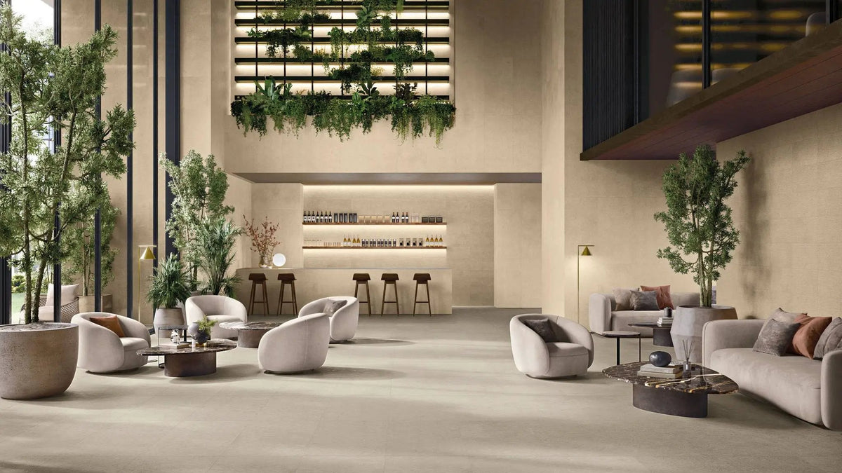 Mood Greige Limestone Look Porcelain Tiles 24x48