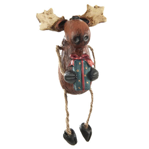 Moose with Gift Box Ornament | Bert Anderson Collection