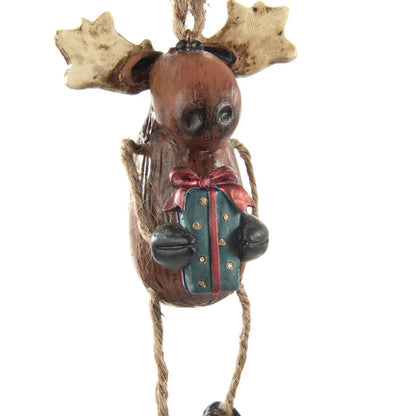 Moose with Gift Box Ornament | Bert Anderson Collection