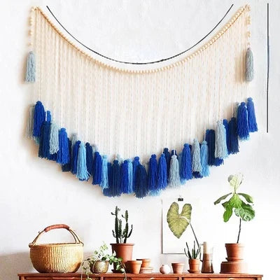 DecorBites™ Moroccan Bohemian Wall Decor Tapestry Curtain Homestay Woven Macrame Sofa Tapestry Livingroom Wall Boho Decoration Home Decor