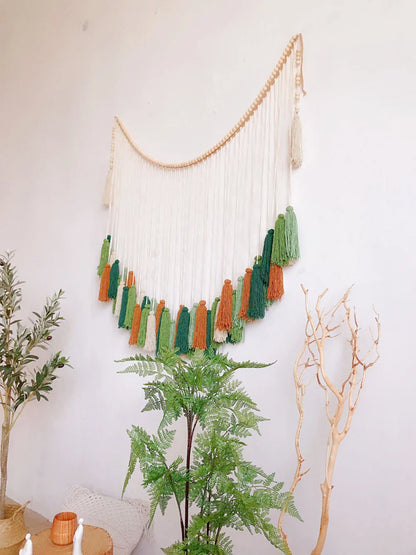 DecorBites™ Moroccan Bohemian Wall Decor Tapestry Curtain Homestay Woven Macrame Sofa Tapestry Livingroom Wall Boho Decoration Home Decor