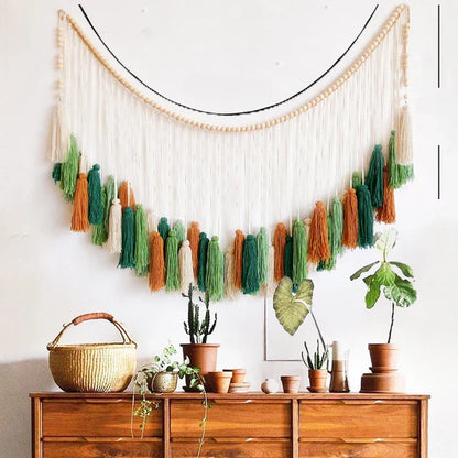 DecorBites™ Moroccan Bohemian Wall Decor Tapestry Curtain Homestay Woven Macrame Sofa Tapestry Livingroom Wall Boho Decoration Home Decor