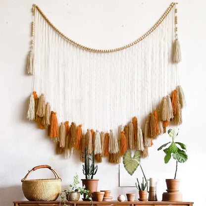 DecorBites™ Moroccan Bohemian Wall Decor Tapestry Curtain Homestay Woven Macrame Sofa Tapestry Livingroom Wall Boho Decoration Home Decor