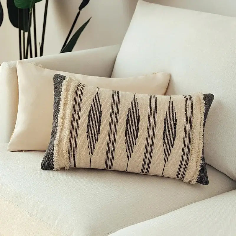 Moroccan geometric cream & mustard cushion cover set living room