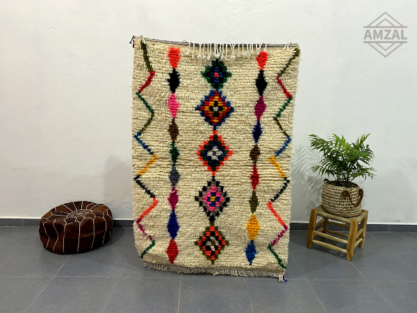 DecorBites™ Moroccan Handmade Azilal rug 1.5m x 1m