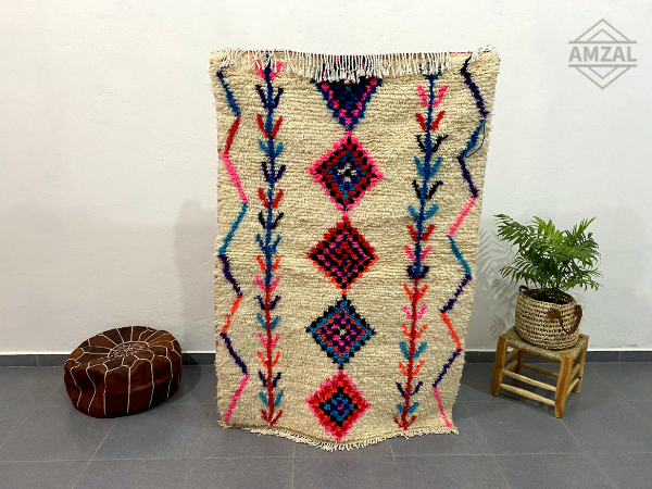 DecorBites™ Moroccan Handmade Azilal rug 1.5m x 1m