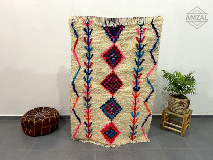 DecorBites™ Moroccan Handmade Azilal rug 1.5m x 1m