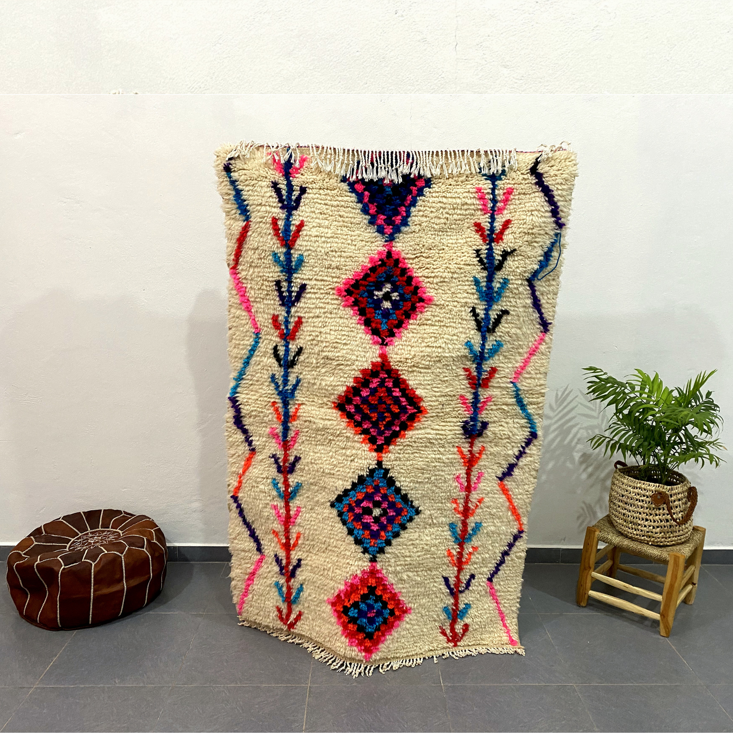 DecorBites™ Moroccan Handmade Azilal rug 1.5m x 1m