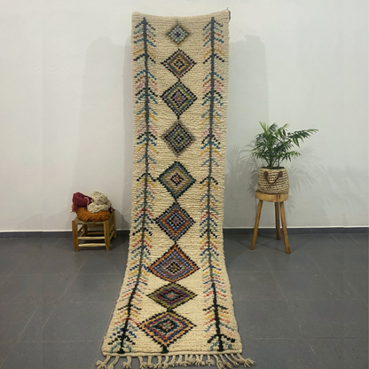 DecorBites™ Moroccan Handmade Azilal Rug 3m x 0.7m