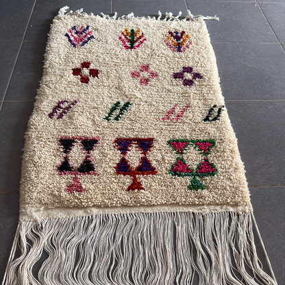 DecorBites™ Moroccan Handmade Small Beni Ouarain rug 1.10m / 80cm