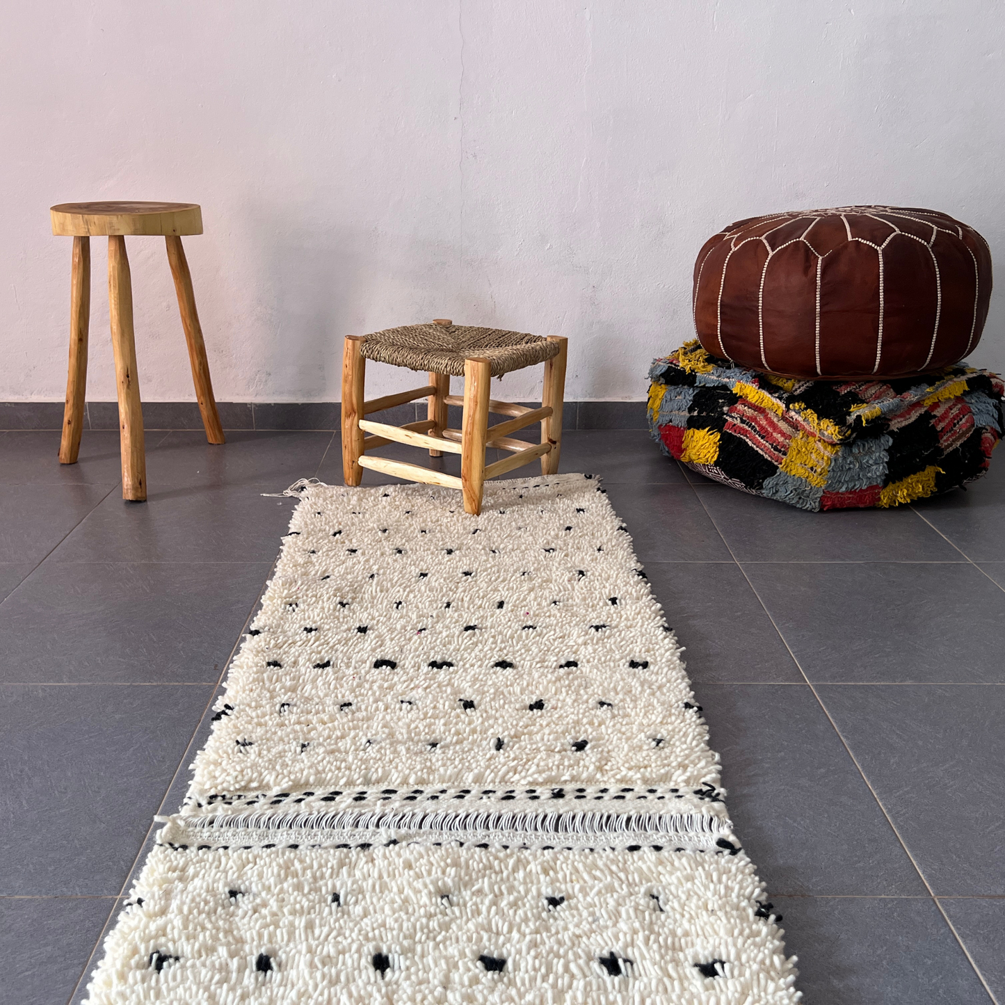 DecorBites™ Moroccan Handmade Small Beni Ouarain rug 1m / 70cm