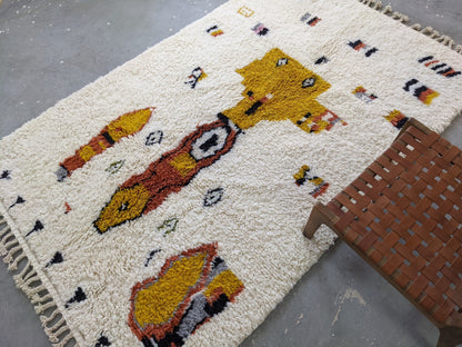 DecorBites™ Moroccan Handmade Traditional Azilal Carpet 242 X 154 Cm