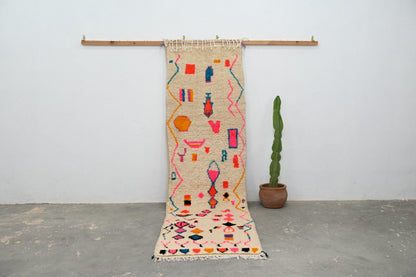 DecorBites™ Moroccan Handmade Traditional Azilal Hallway Rug 312 X 84 Cm