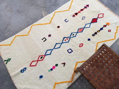 DecorBites™ Moroccan Handmade Traditional Azilal Rug 246 X 143 Cm