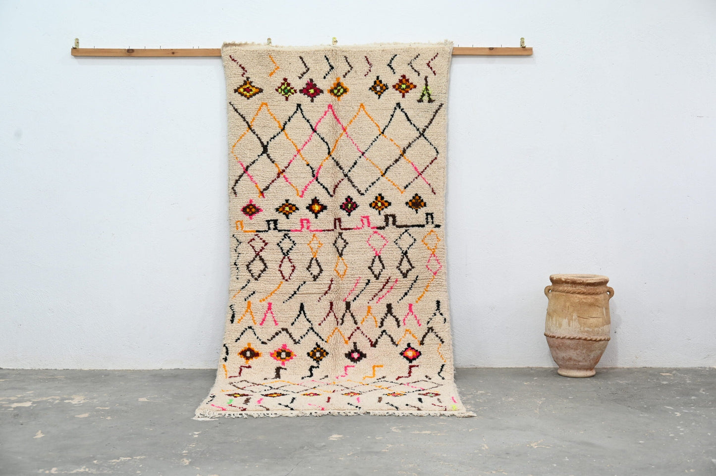 DecorBites™ Moroccan Handmade Traditional Azilal Rug 258 X 120 Cm