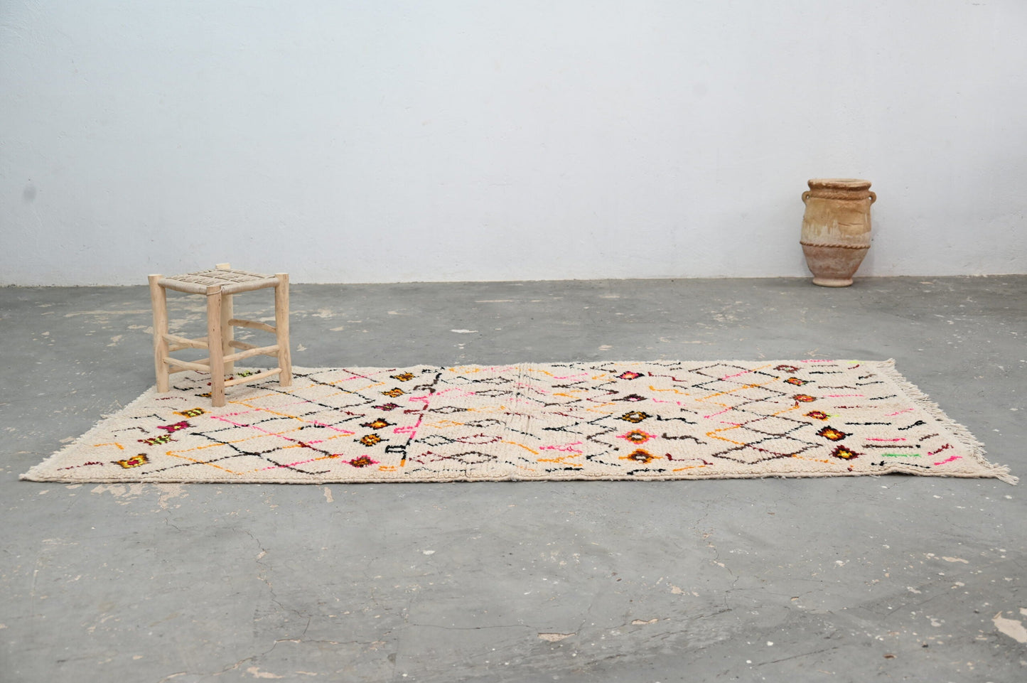 DecorBites™ Moroccan Handmade Traditional Azilal Rug 258 X 120 Cm