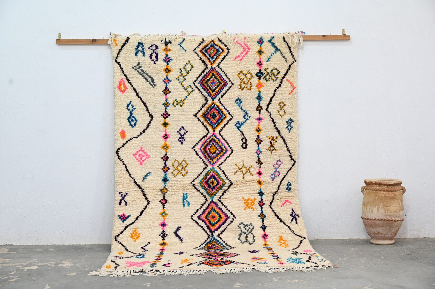 DecorBites™ Moroccan Handmade Traditional Azilal Rug 260 X 155 Cm