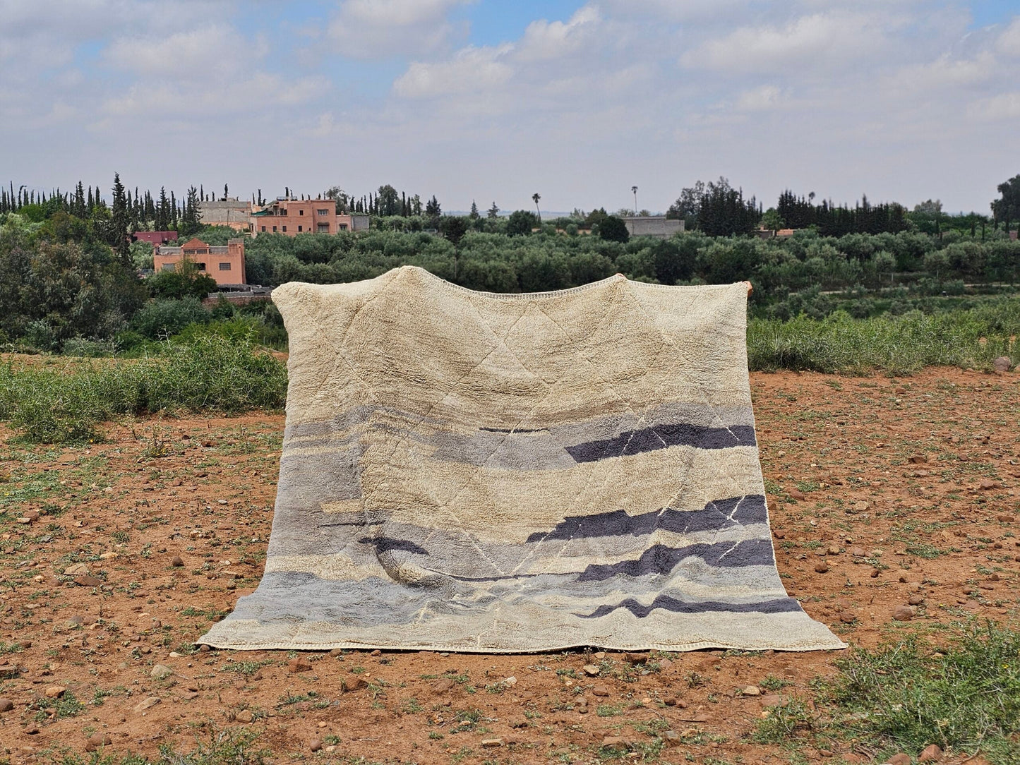DecorBites™ Moroccan Handmade Traditional Beni Mrirt Rug 330 X 323 Cm