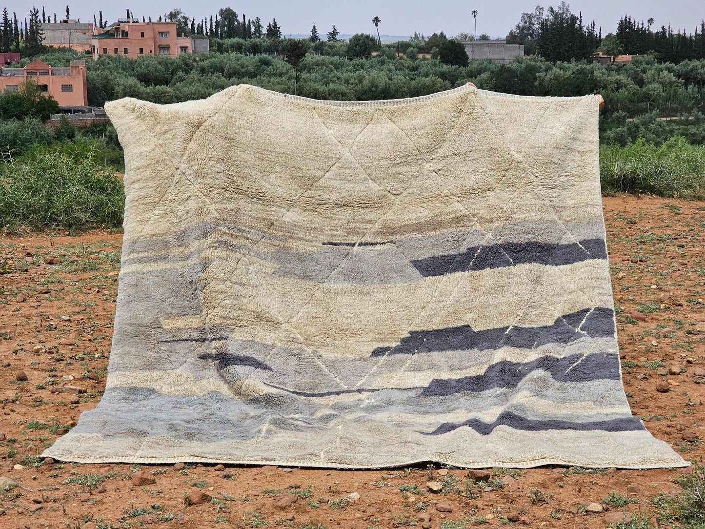 DecorBites™ Moroccan Handmade Traditional Beni Mrirt Rug 330 X 323 Cm