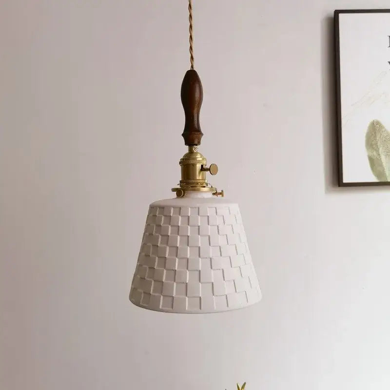 Mosaic brass and wood pendant light ceramic copper led kitchen