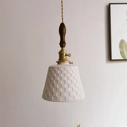 Mosaic brass and wood pendant light ceramic copper led kitchen