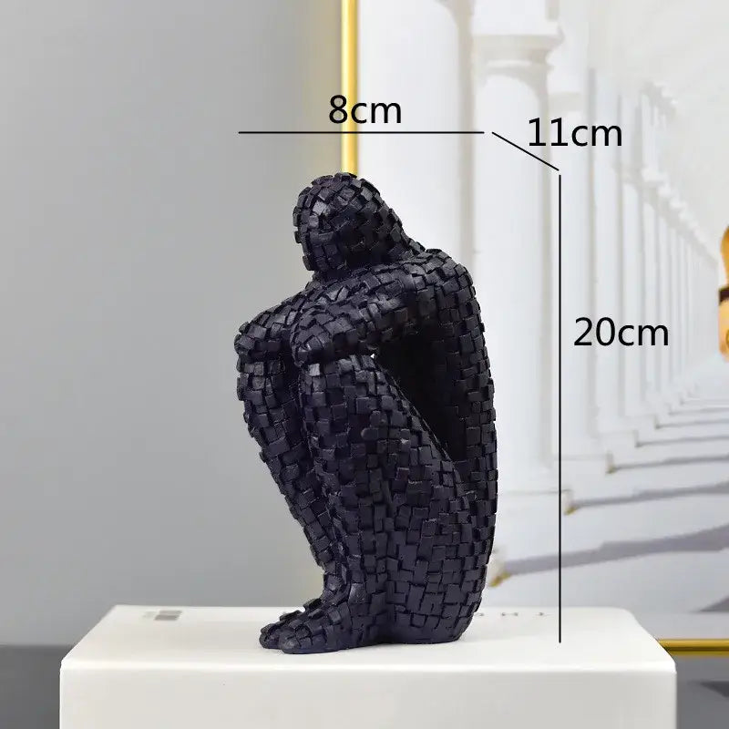 Mosaic golden man thinker abstract statues living room decor