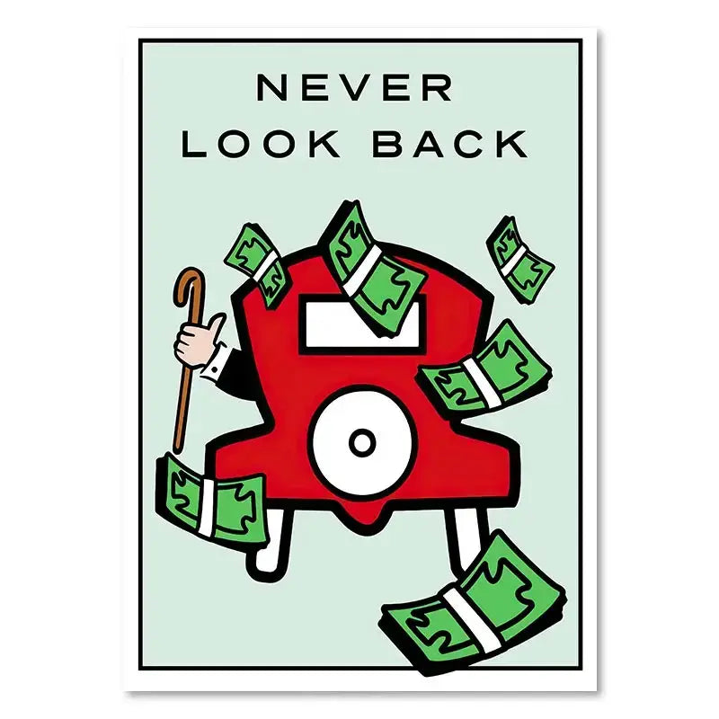 Monopoly millionaire dollar cartoon canvas art for office or bedroom
