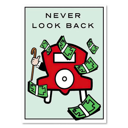 Monopoly millionaire dollar cartoon canvas art for office or bedroom