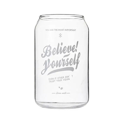 Motivational engraved can shape beer glass cup dining room drinkware