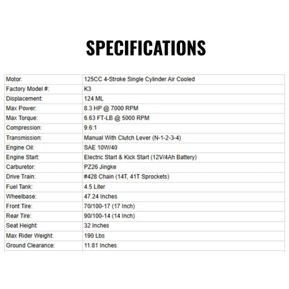 MotoTec Thunder 50CC 2-Stroke Kids Gas Dirt Bike (SAK37480)