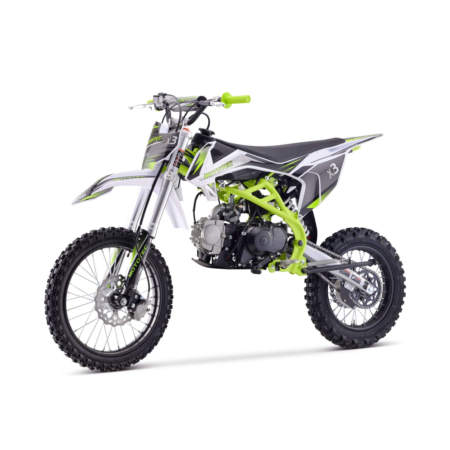 MotoTec X3 125CC 4-Stroke Green Gas-Powered Dirt Bike (SAK86035)