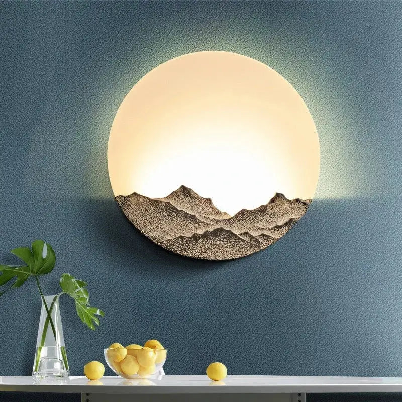 Mountain landscape led wall light for bedroom led wall