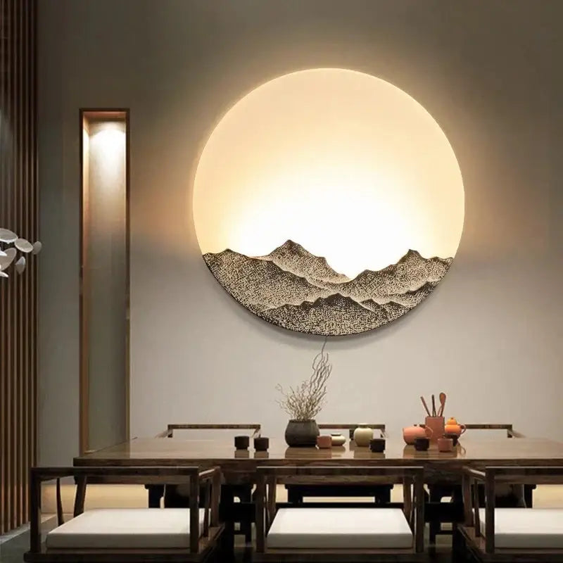 Mountain landscape led wall light for bedroom led wall