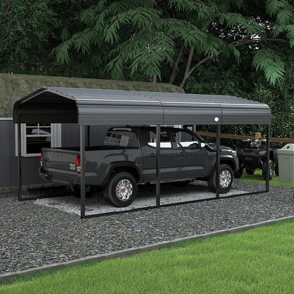 [10x15FT] Alora Large Heavy-Duty Outdoor Metal Carport For Cars, Trucks And Boats (SAK95738)