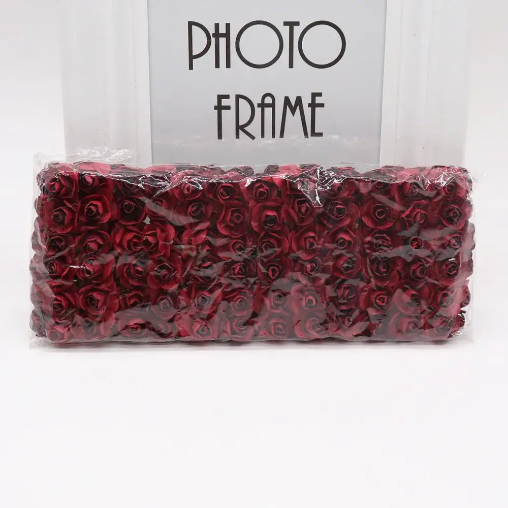 Multi color 144pcs 2cm artificial paper roses wedding decor bedroom
