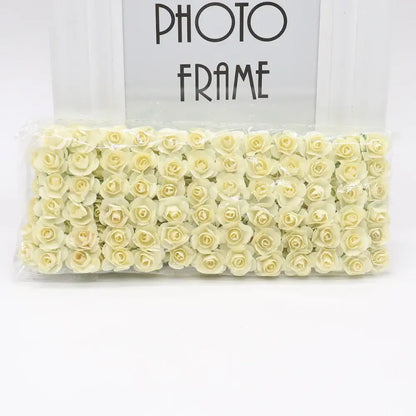 Multi color 144pcs 2cm artificial paper roses wedding decor bedroom