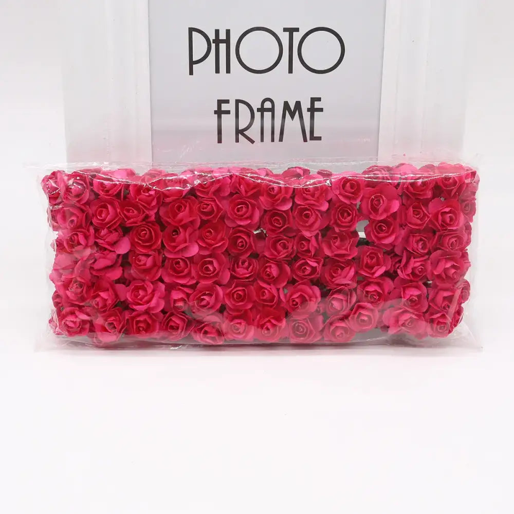 Multi color 144pcs 2cm artificial paper roses wedding decor bedroom