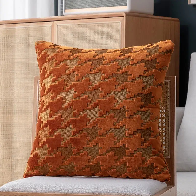 Multi-color houndstooth luxury pillow cover – living room decor