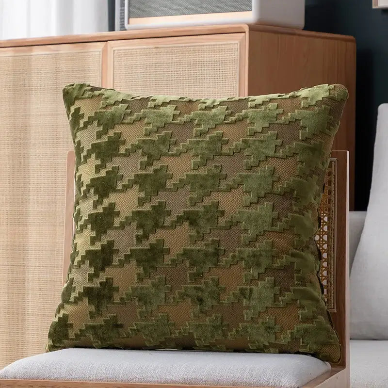 Multi-color houndstooth luxury pillow cover – living room decor