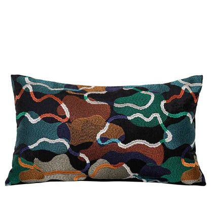 Multicolor geometric embroidery abstract cushion covers living room
