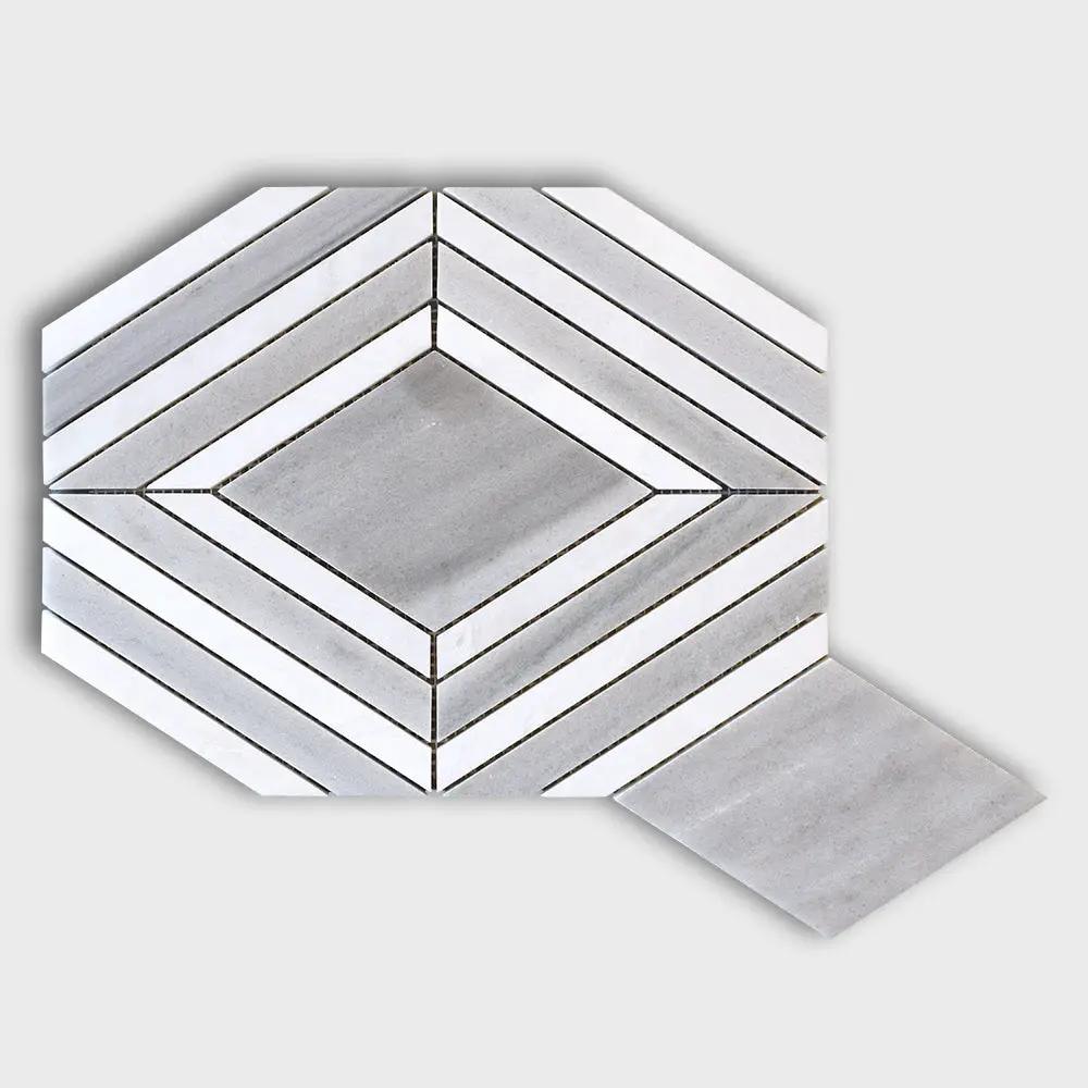 Multicolor Honed Stella Marble Mosaics 10x12 3/4