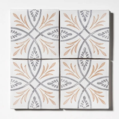 Willow Whirl Matte Glazed Terracotta Tiles 6x6