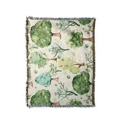 Multicolor patchwork striped jacquard tapestry blanket living room throw