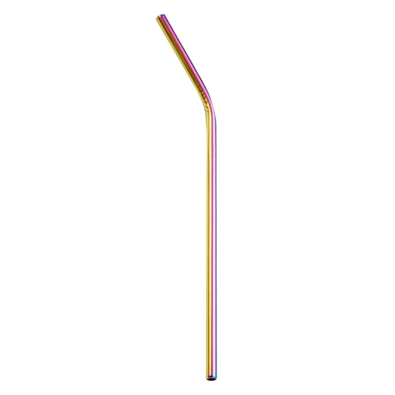Multicolor stainless steel reusable straws kitchen dining set