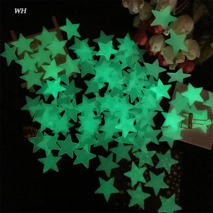 Multicolor stars glow dark wall stickers bedroom luminous decor