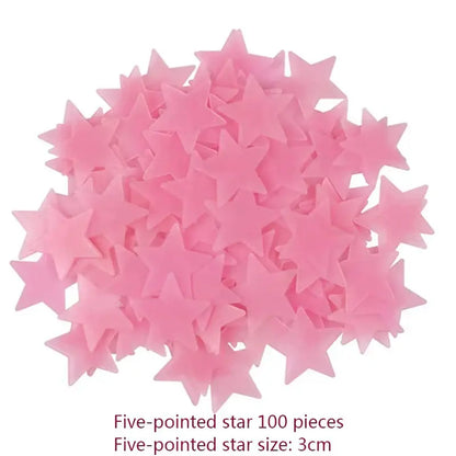 Multicolor stars glow dark wall stickers bedroom luminous decor