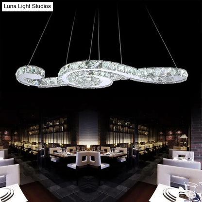 DecorBites™ Musical Note Pendant LED Chandelier - Sparkling Crystal Design for Fashion Stores