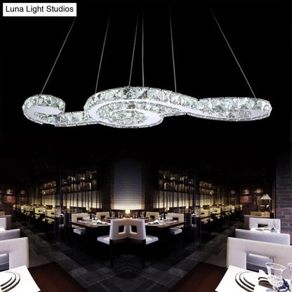 DecorBites™ Musical Note Pendant LED Chandelier - Sparkling Crystal Design for Fashion Stores
