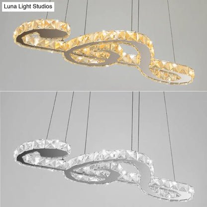 DecorBites™ Musical Note Pendant LED Chandelier - Sparkling Crystal Design for Fashion Stores
