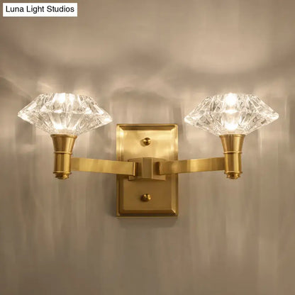 Mussel brass crystal wall mounted lamp bedroom wall sconce